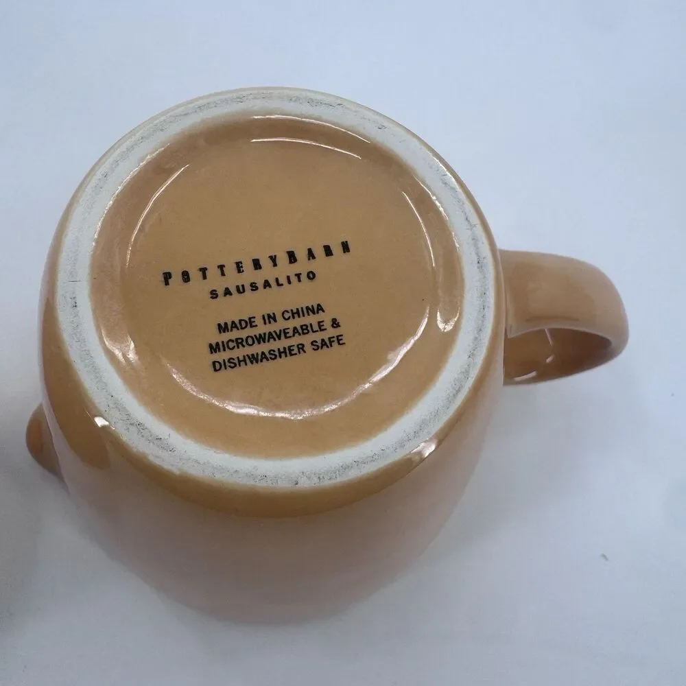 Pottery Barn Sausalito Amber Creamer & Sugar Bowl with Lid & Spoon Fast Shipping